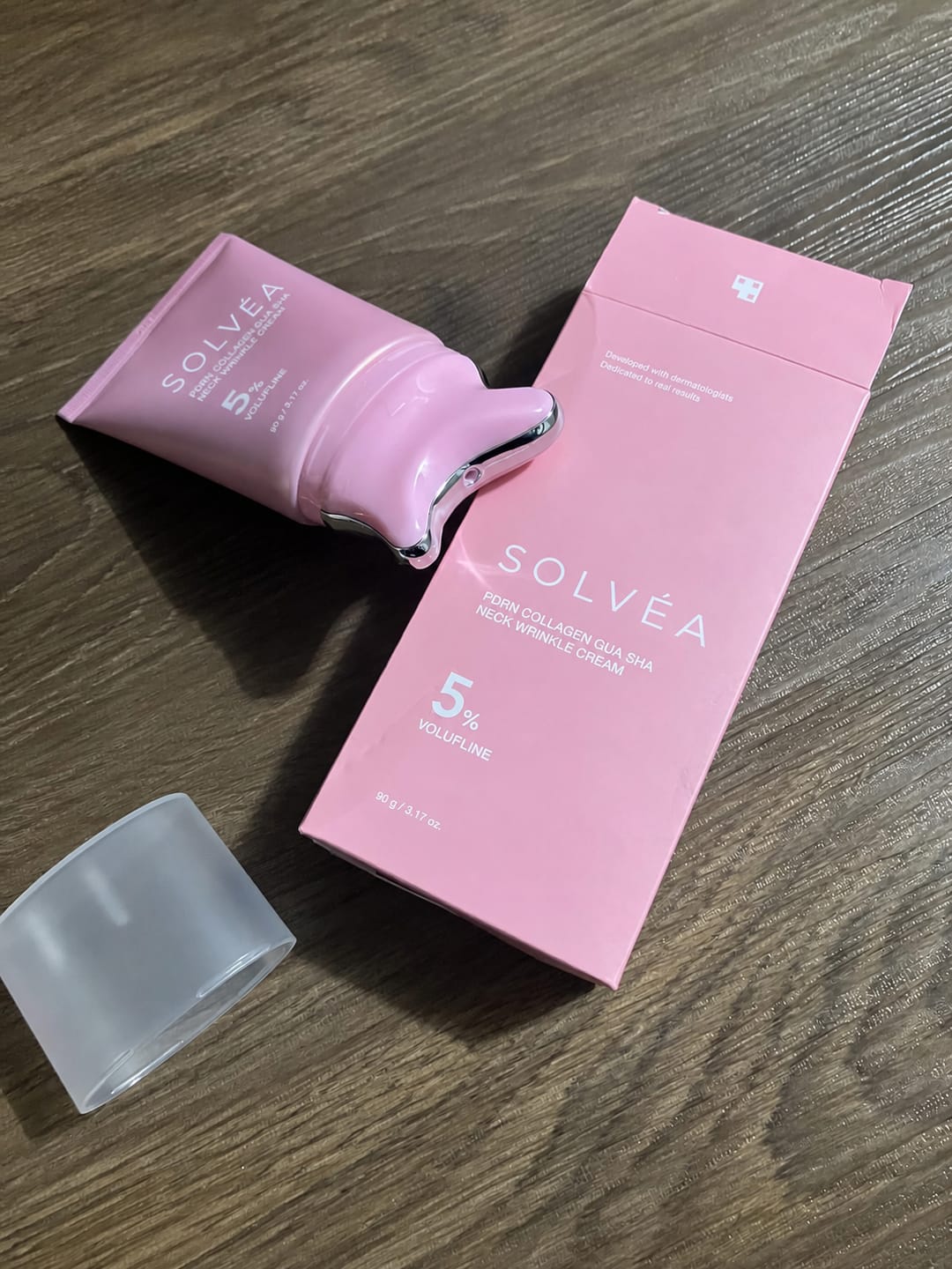 Customer photo review of PDRN Collagen Gua Sha Neck Wrinkle Cream