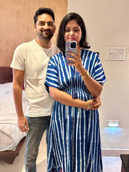 Customer photo review of Mrignayani Dabu Fit & Flare Maxi Dress