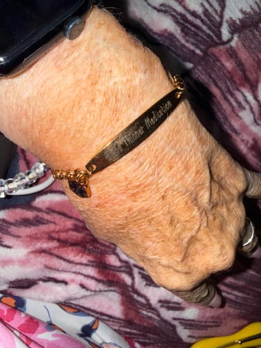 Customer photo review of Rose Gold Colour Medical Alert Bracelet with Medical Charm