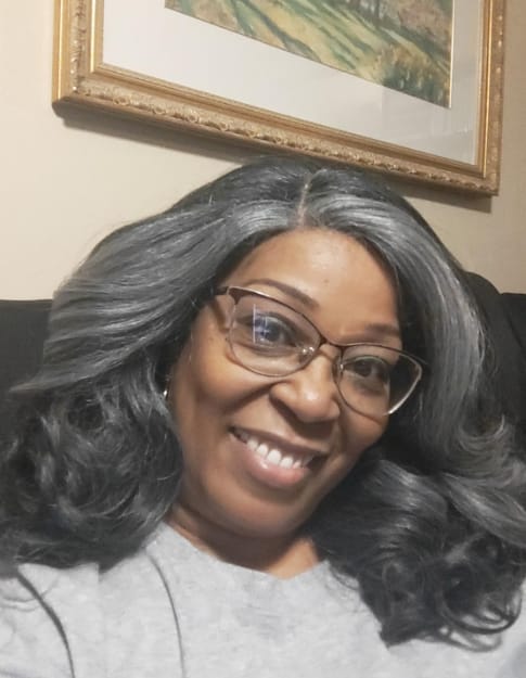 Customer photo review of Luvwin  Salt And Pepper Kinky Wave More Pepper With Salt  Glueless Wig For Mature Women