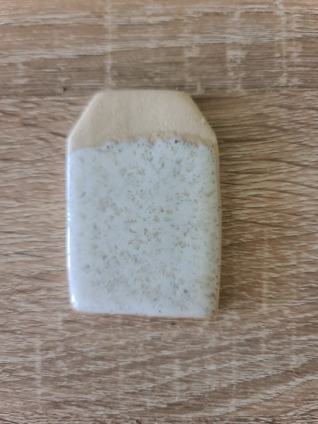 Customer photo review of Abbots Spotted Ivory Midfire Brushable Glaze