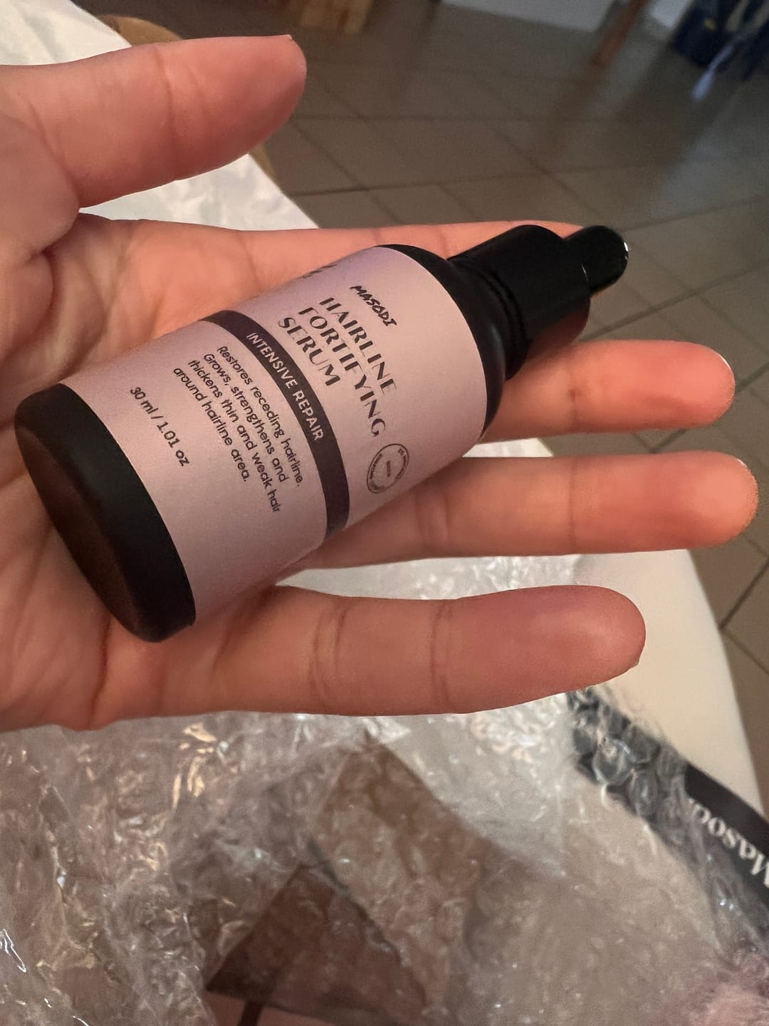Customer photo review of Minoxidil Hairline Serum 30ml