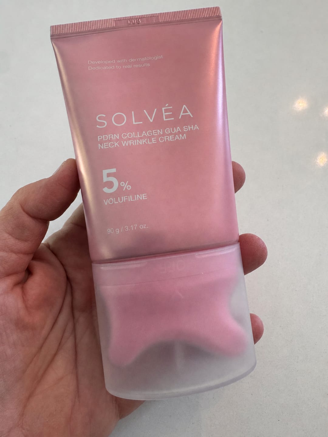 Customer photo review of PDRN Collagen Gua Sha Neck Wrinkle Cream