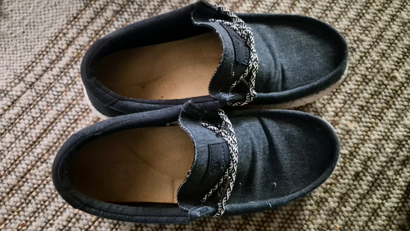 Customer photo review of Chaussures bateau Saint-Jean bleu marine