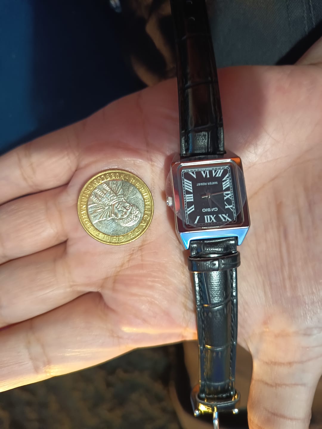 Customer photo review of Reloj Casio Tank Análogo LTP-V007L-1BUDF Cuero Dial Negro