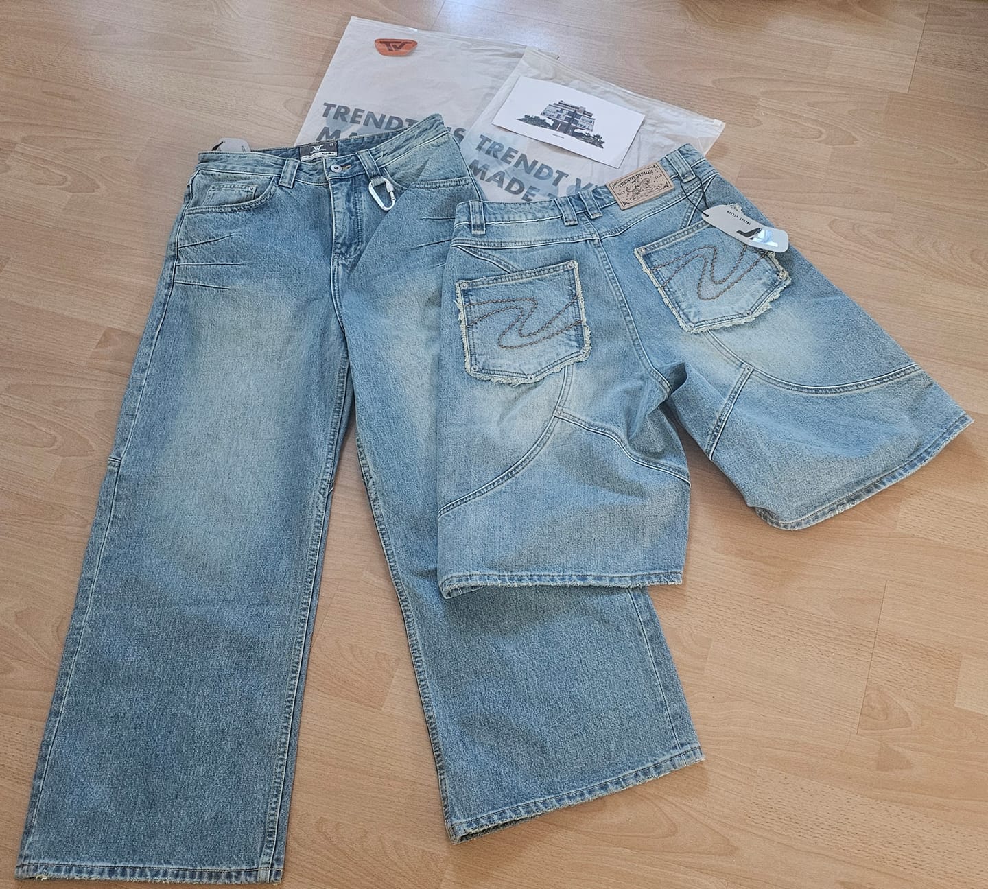 Customer photo review of Washed Jorts Blue