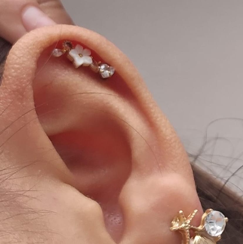 Customer photo review of Piercing Infinity con Zirconias Titanio