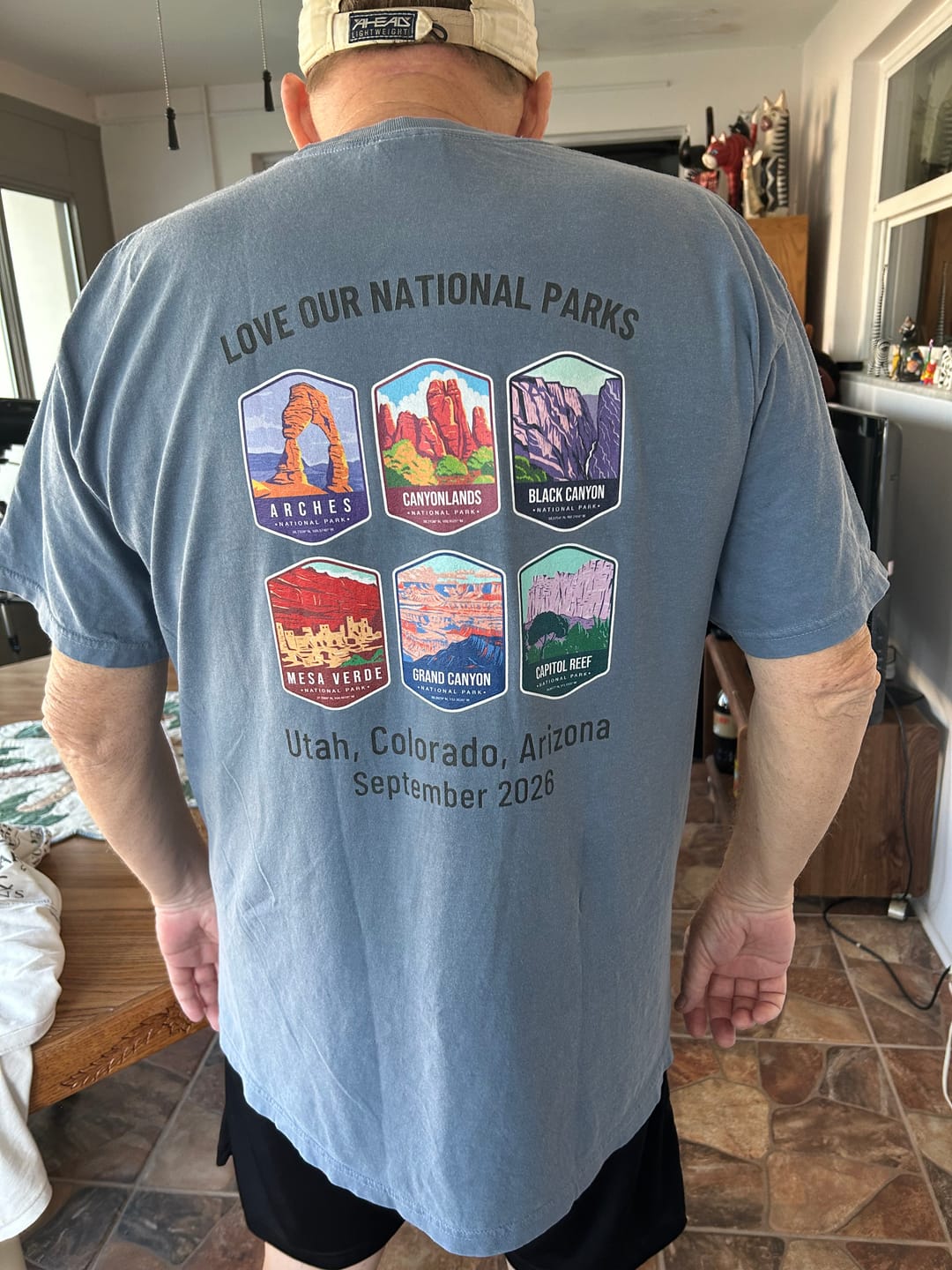 Customer photo review of Personalized National Park Shirt - Back Print