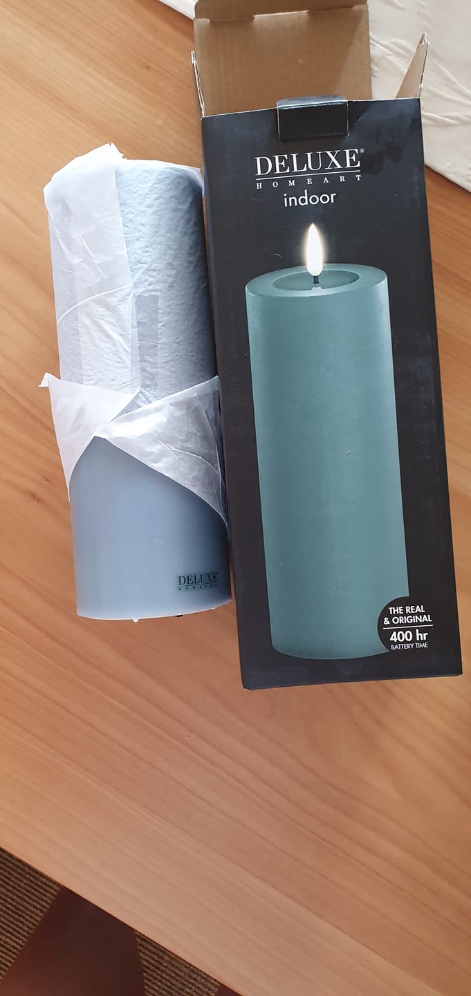 Customer photo review of LED Bloklys Ø 7,5 x 20 cm Jade Grøn