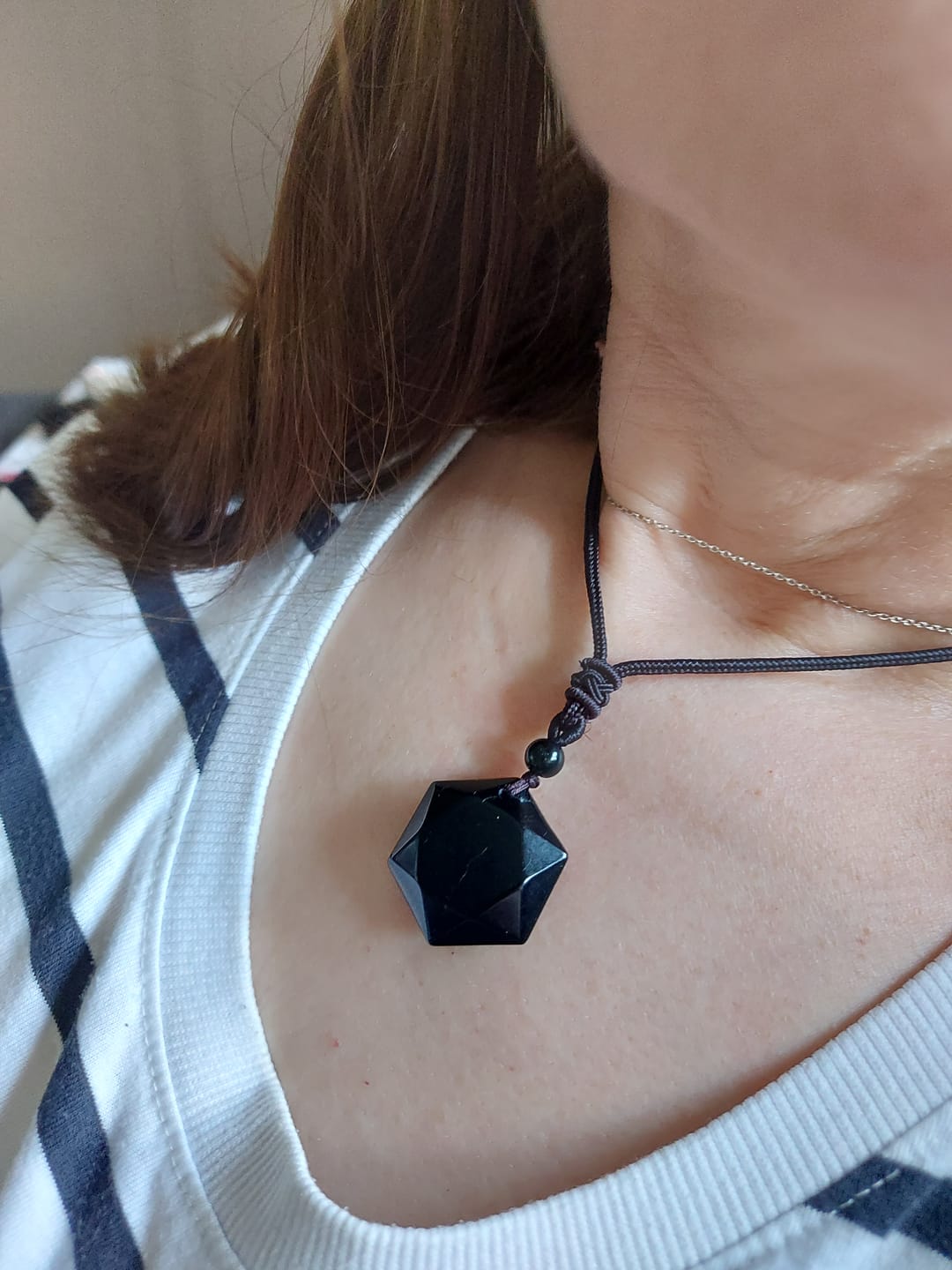 Customer photo review of Obsidian Halskette - Schutz Talisman