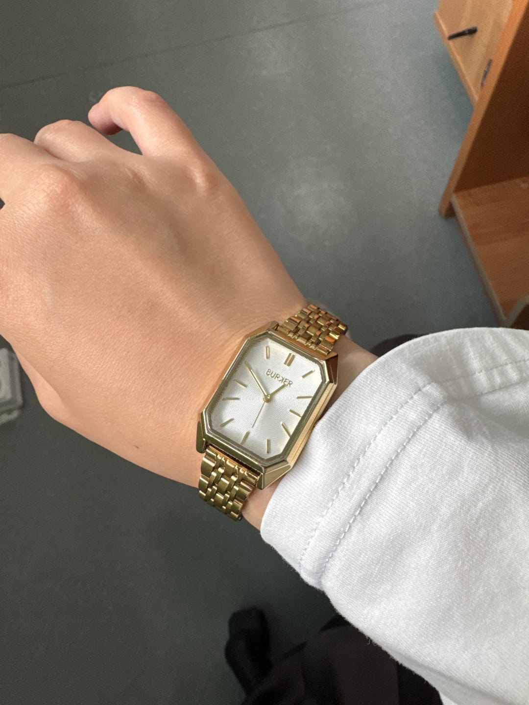 Customer photo review of Ava Petite Gold White Bracelet