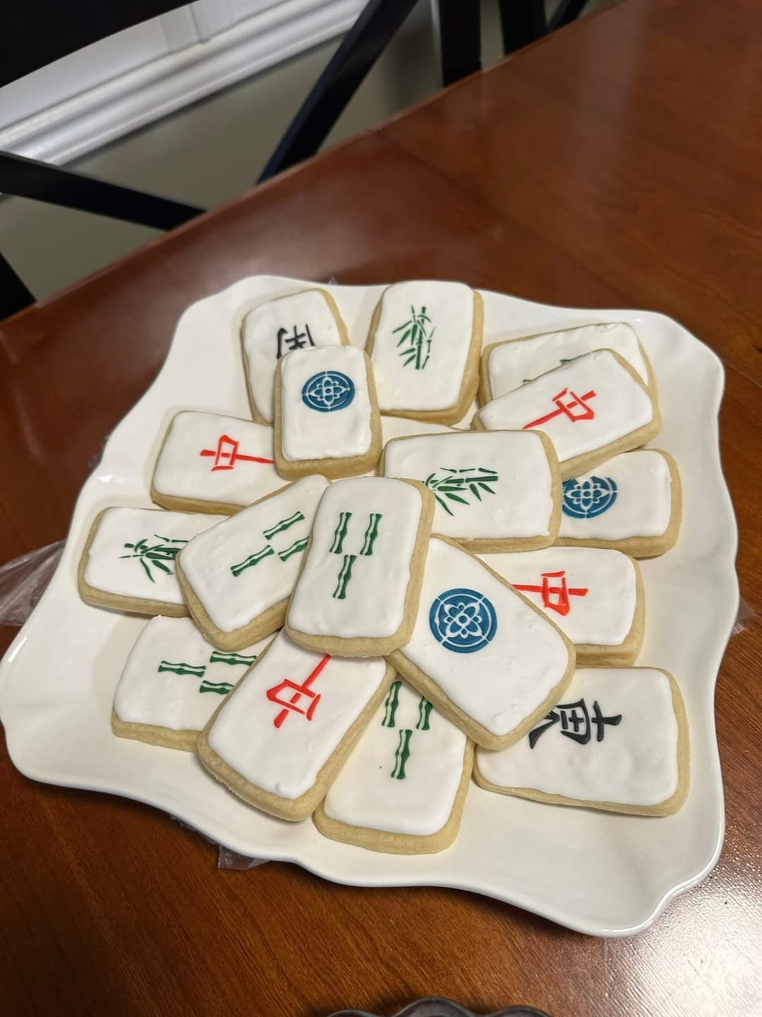 Customer photo review of Mahjong Tiles Cookie Stencil Set