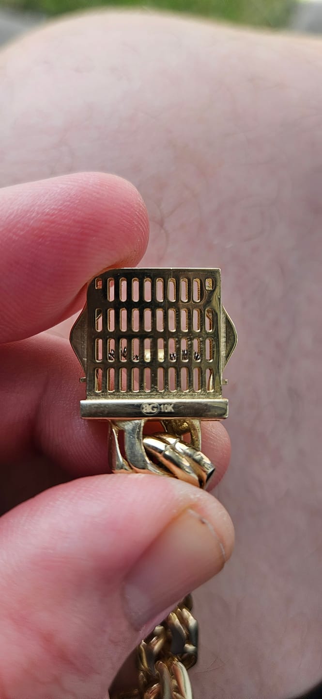Customer photo review of 14K GOLD TWO TONE ST. JUDE CHINO LINK CHAIN ID BRACELET 42.8G WITH DIAMONDS