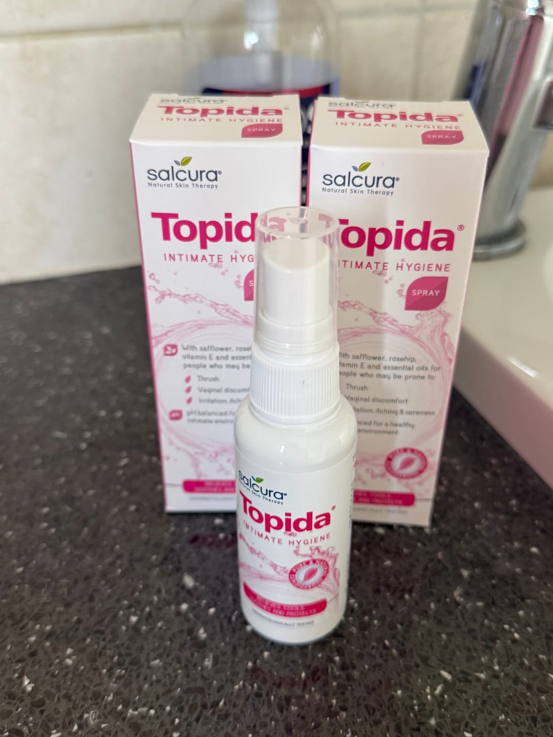 Customer photo review of Topida Intimate Hygiene Spray Twin Pack
