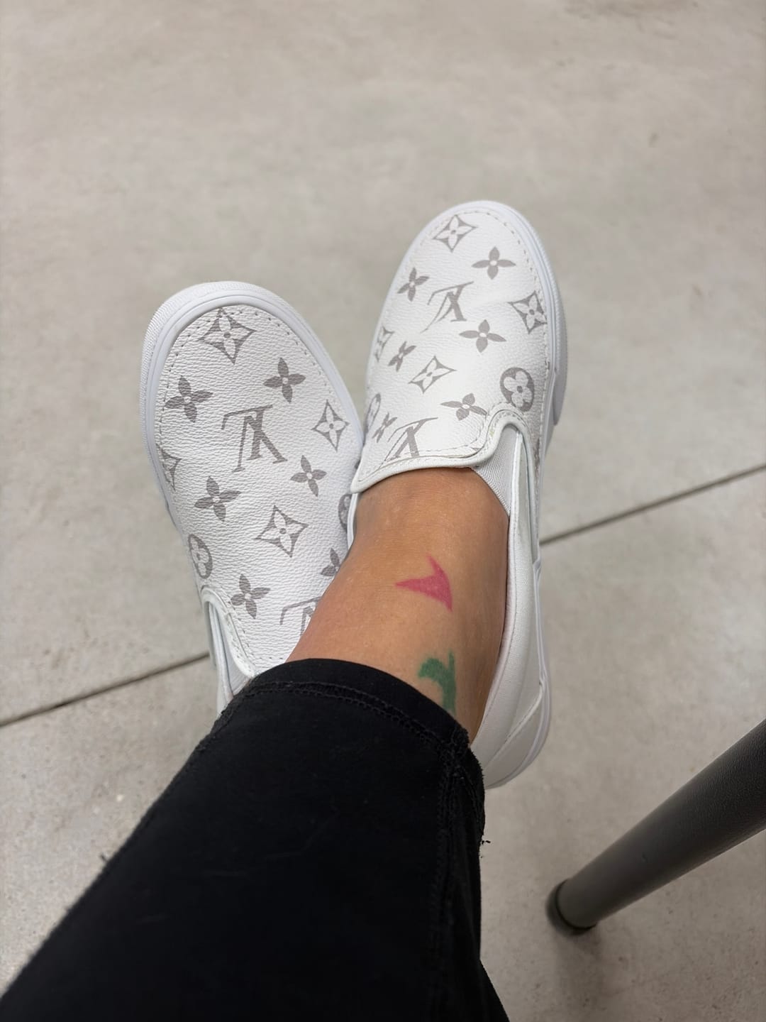 Customer photo review of White Monogram Slip On