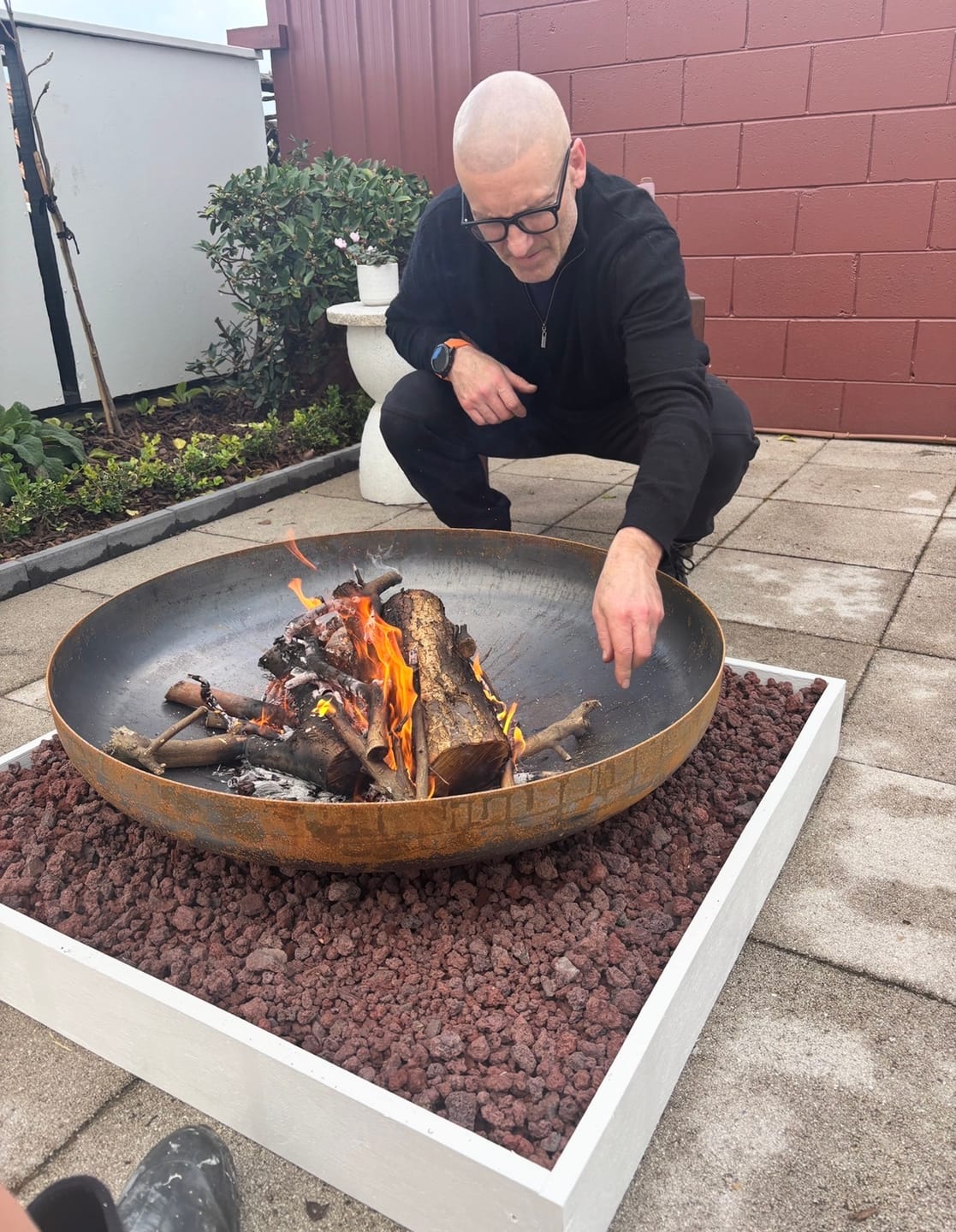 Customer photo review of BASIN 80cm Corten Steel Fire Pit Bowl