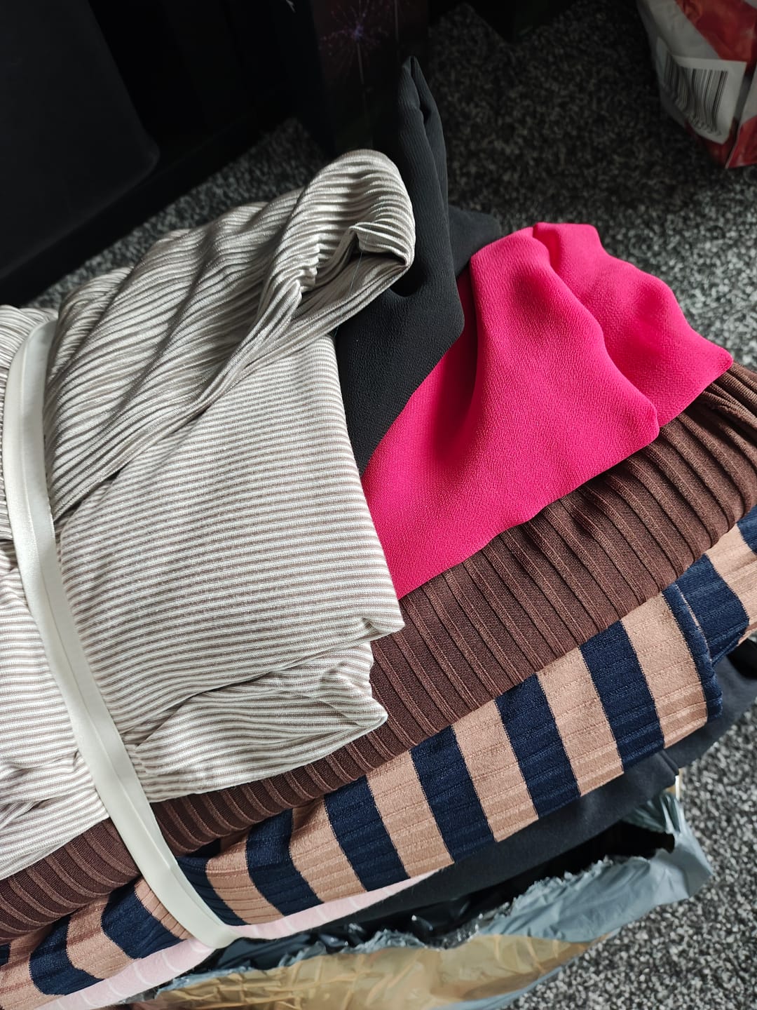Customer photo review of 50p A Metre: Print & Plain Fabric Bundle