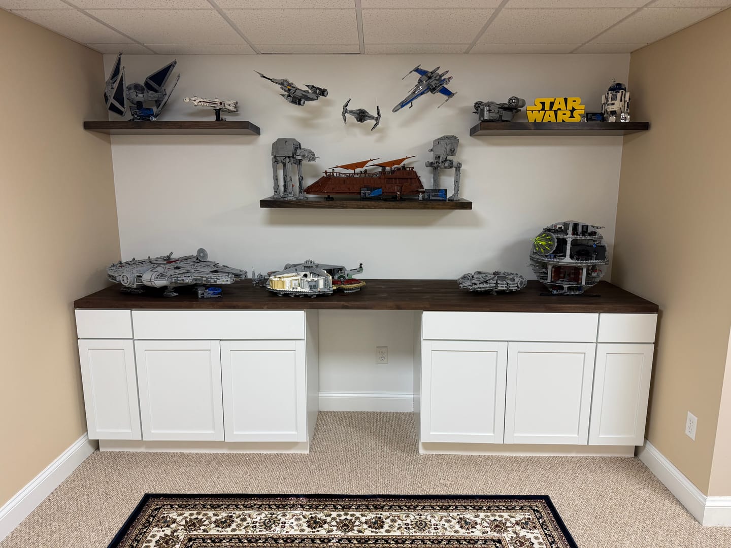 Customer photo review of Rustic Pine Floating Shelves