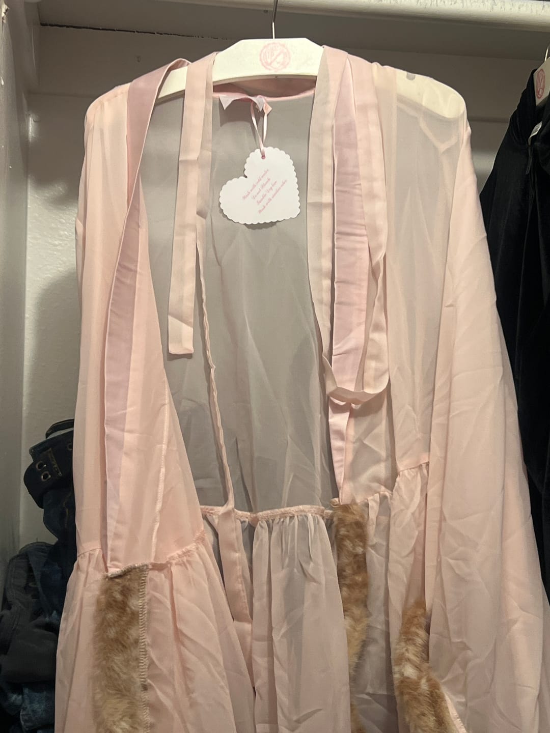 Customer photo review of Bambi Princess Fur Chiffon Robe (Pink)