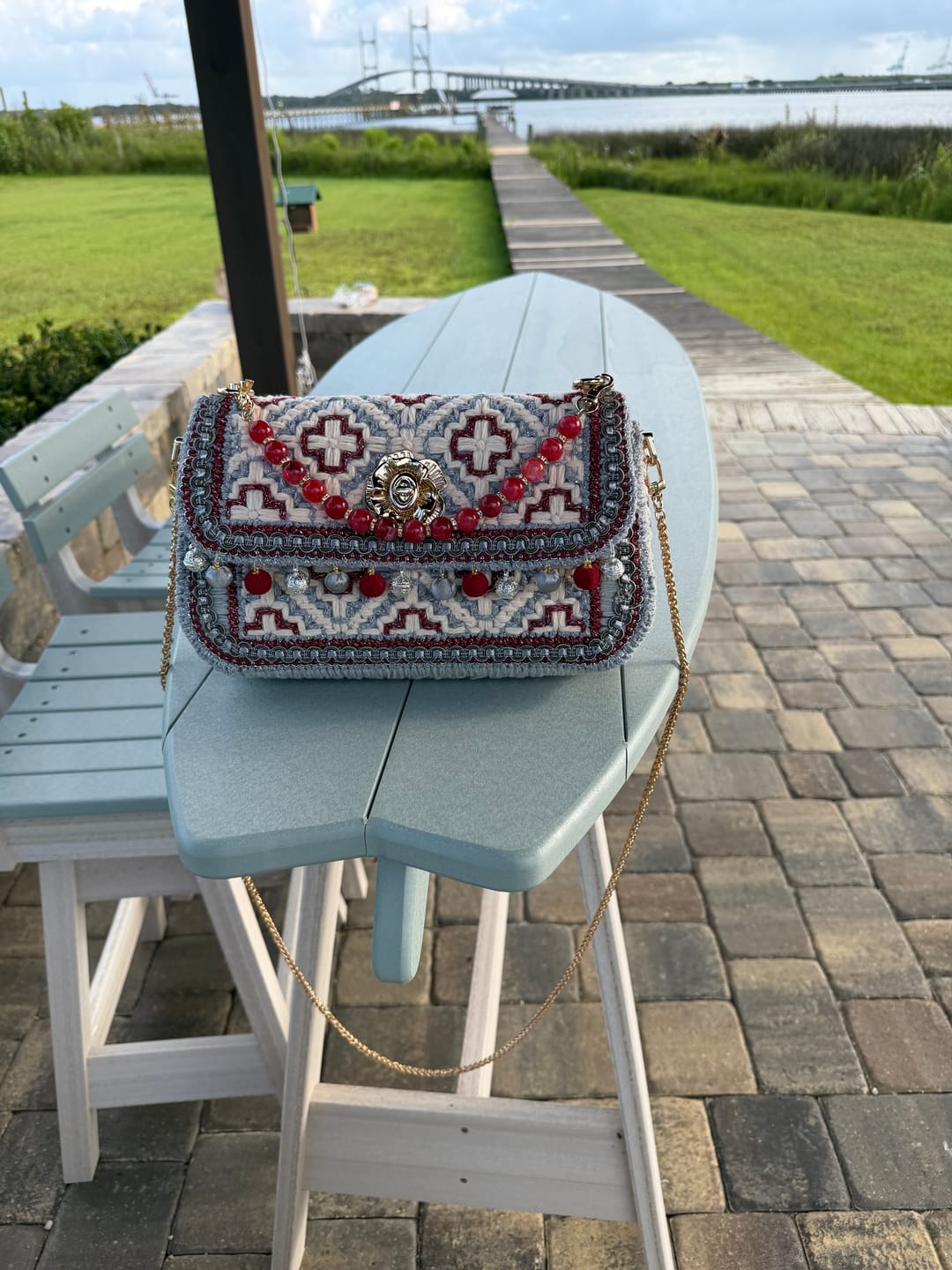 Customer photo review of Highland Cross-Stitch Handbag Kit