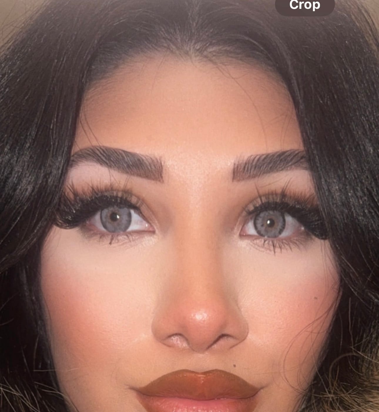 Customer photo review of Cyrene Gray Prescription Colored Contact Lenses