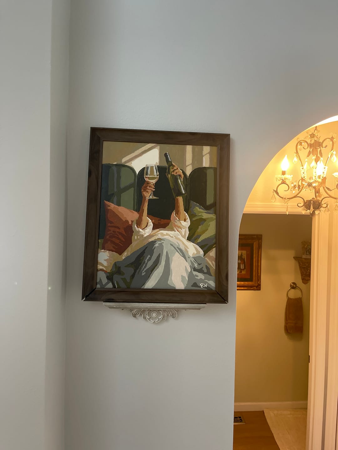 Customer photo review of Wine in Bed | Paint by Number