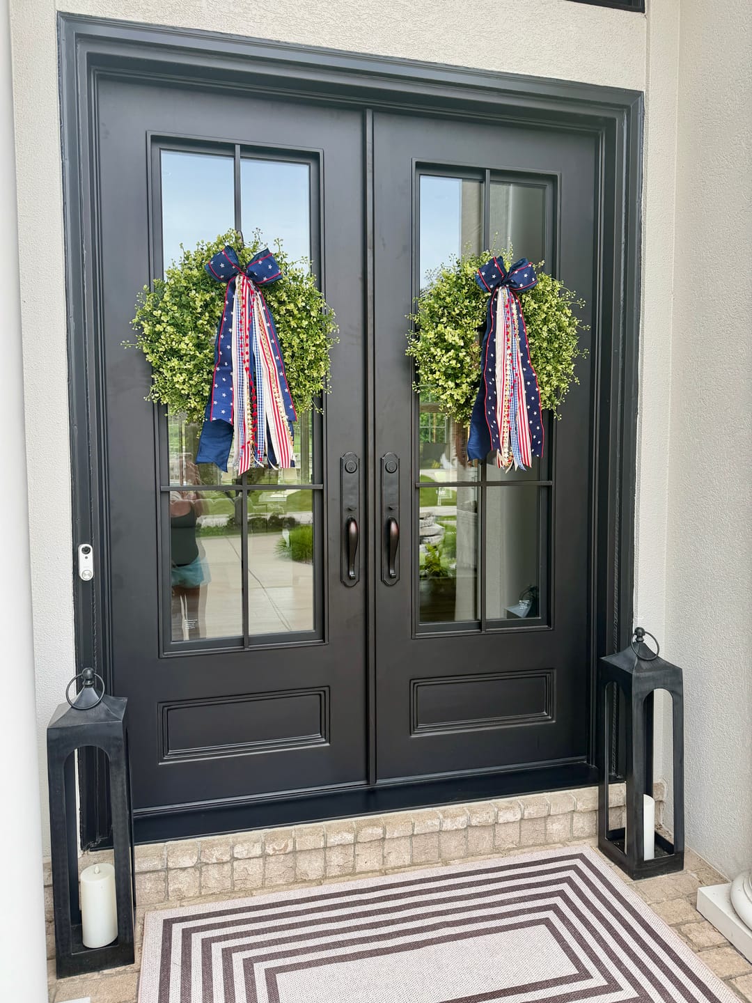 Customer photo review of Old Glory Wreath Ribbon