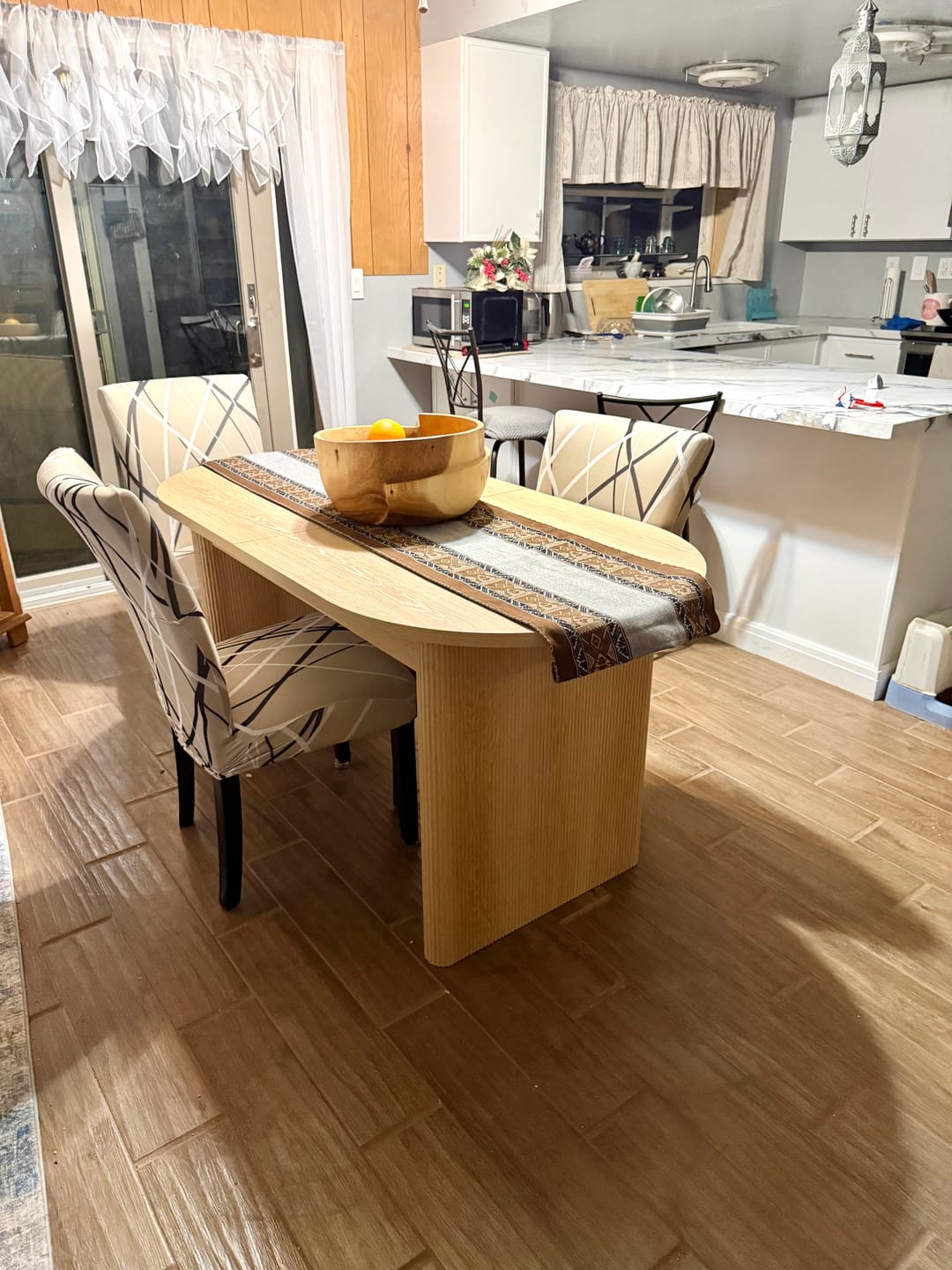Customer photo review of Todd Japandi Extendable Oval Wood Fluted Dining Table Seats 4–6 (63"–78.7")