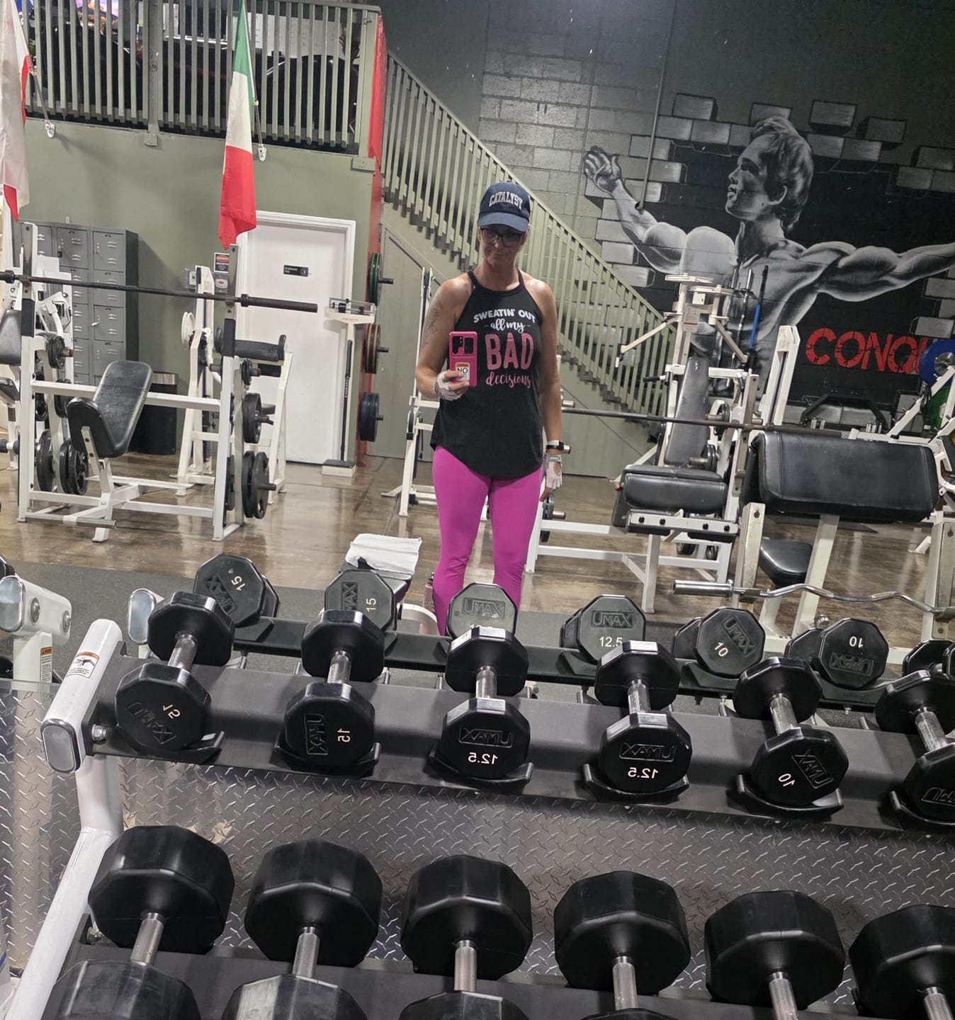 Customer photo review of Sweatin' Out All My Color Rocker Tank