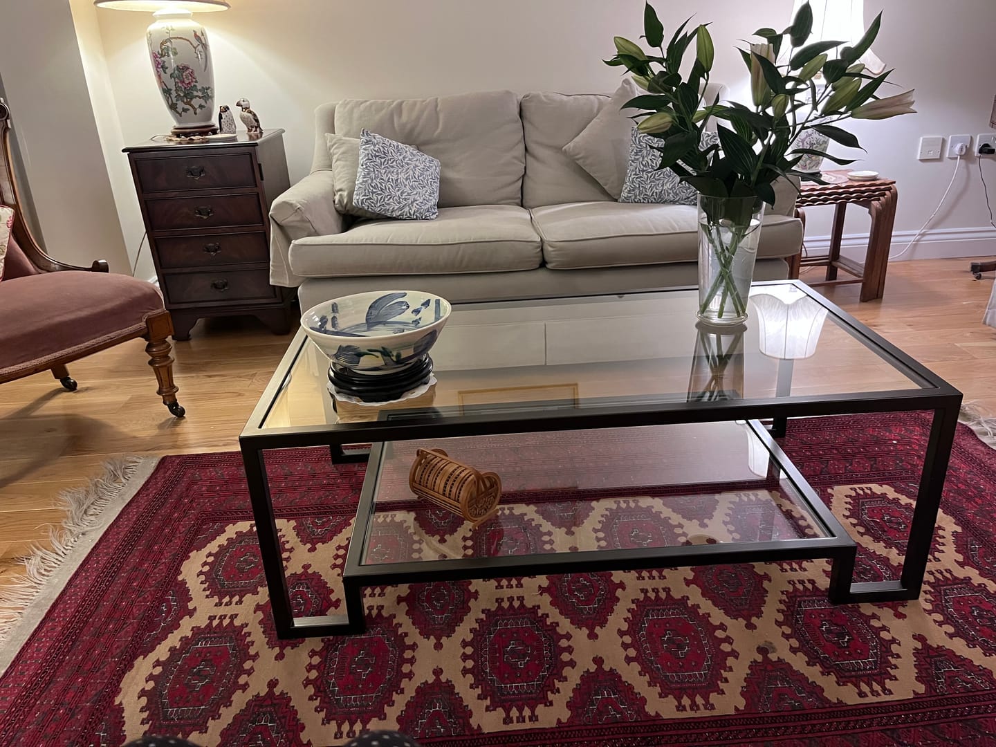 Customer photo review of Hudson Glass Metal Coffee Table - Dark Bronze