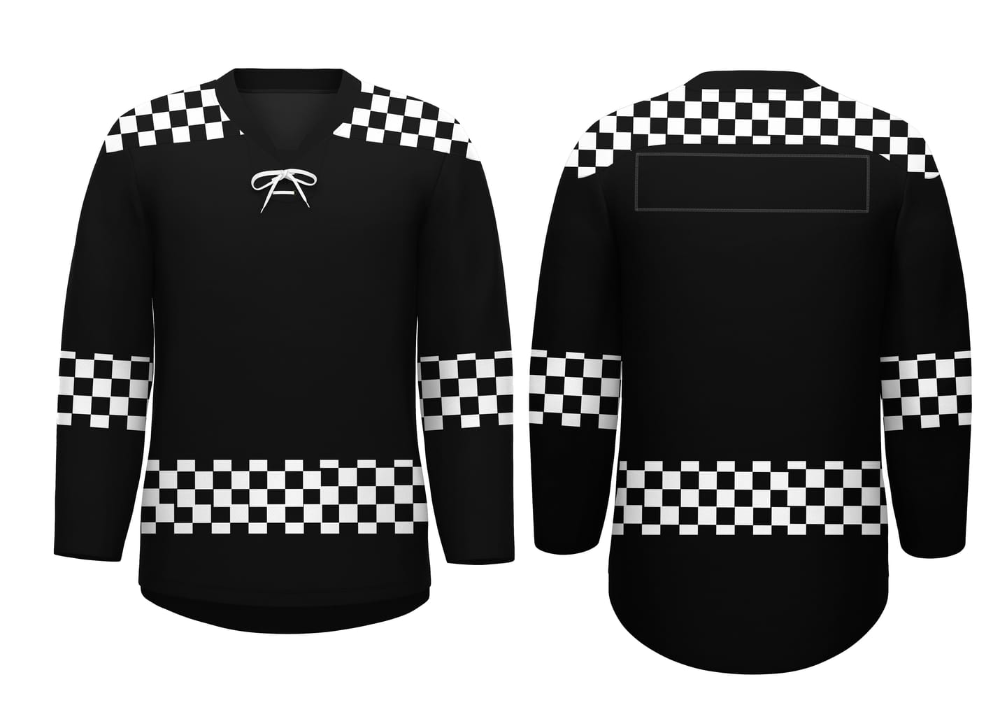 Customer photo review of Custom Black White-Gray Lace-Up Neck Hockey Jersey