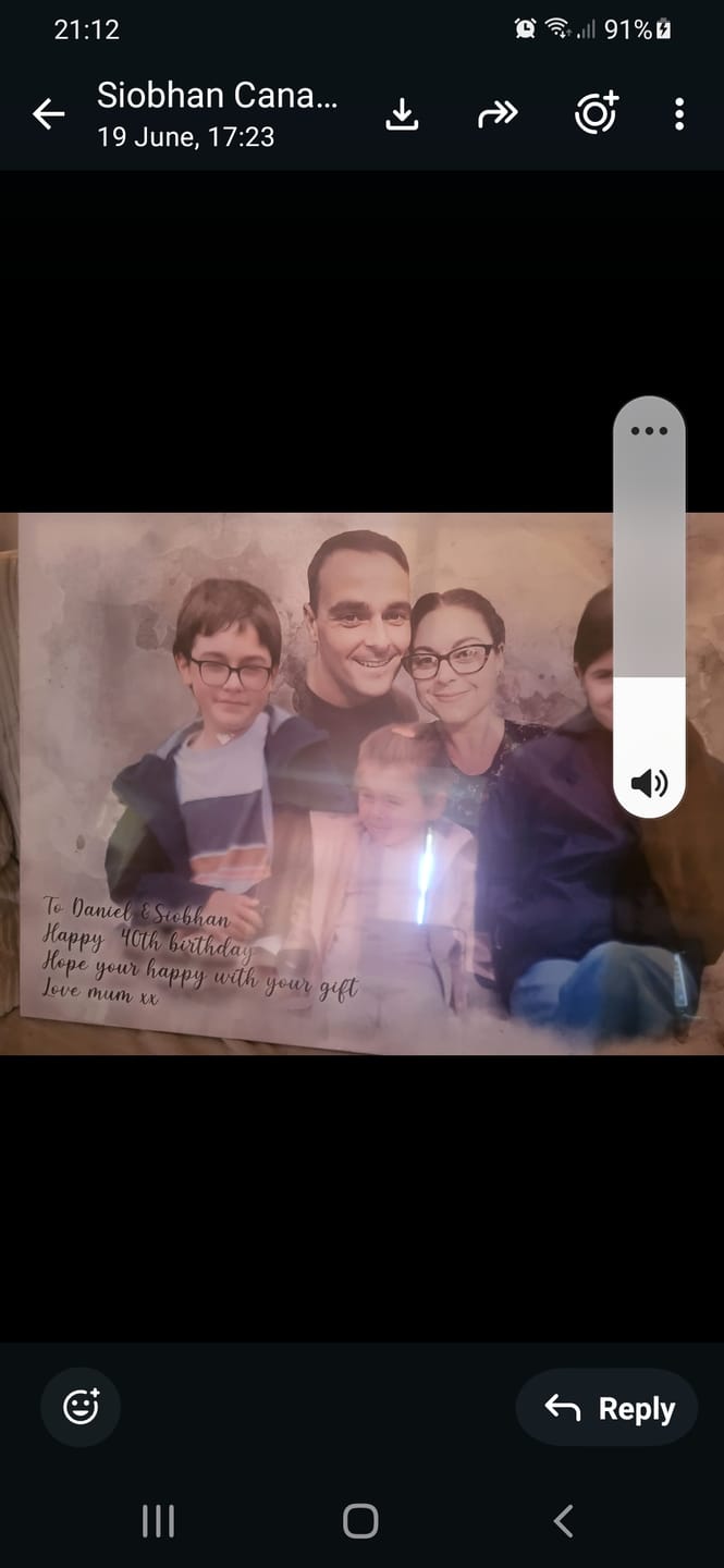 Customer photo review of Add Loved One to Photo, Family Portrait From Different Photos, Combine Photos Canvas, Christmas Gift, Memorial Gift for Dad Mom, Add Passed Away
