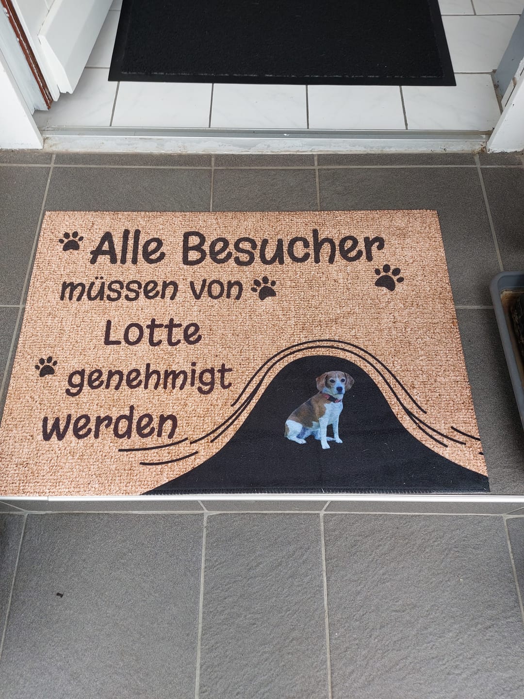 Customer photo review of Personalisierte Fußmatte - Besuch genehmigt