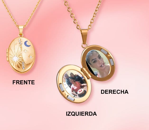 Customer photo review of Relicario Cosmos Dorado Personalizado Foto a Color