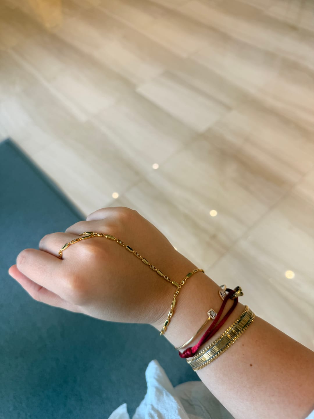 Customer photo review of Toulouse Gold Hand Chain