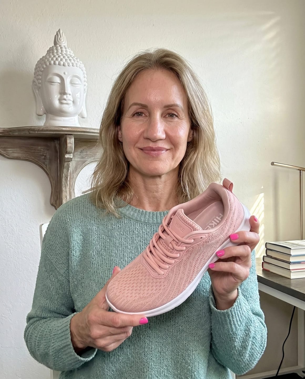 Customer photo review of Rosé Sky — Hands-Free Barefoot Shoes for Pain-Free Walking