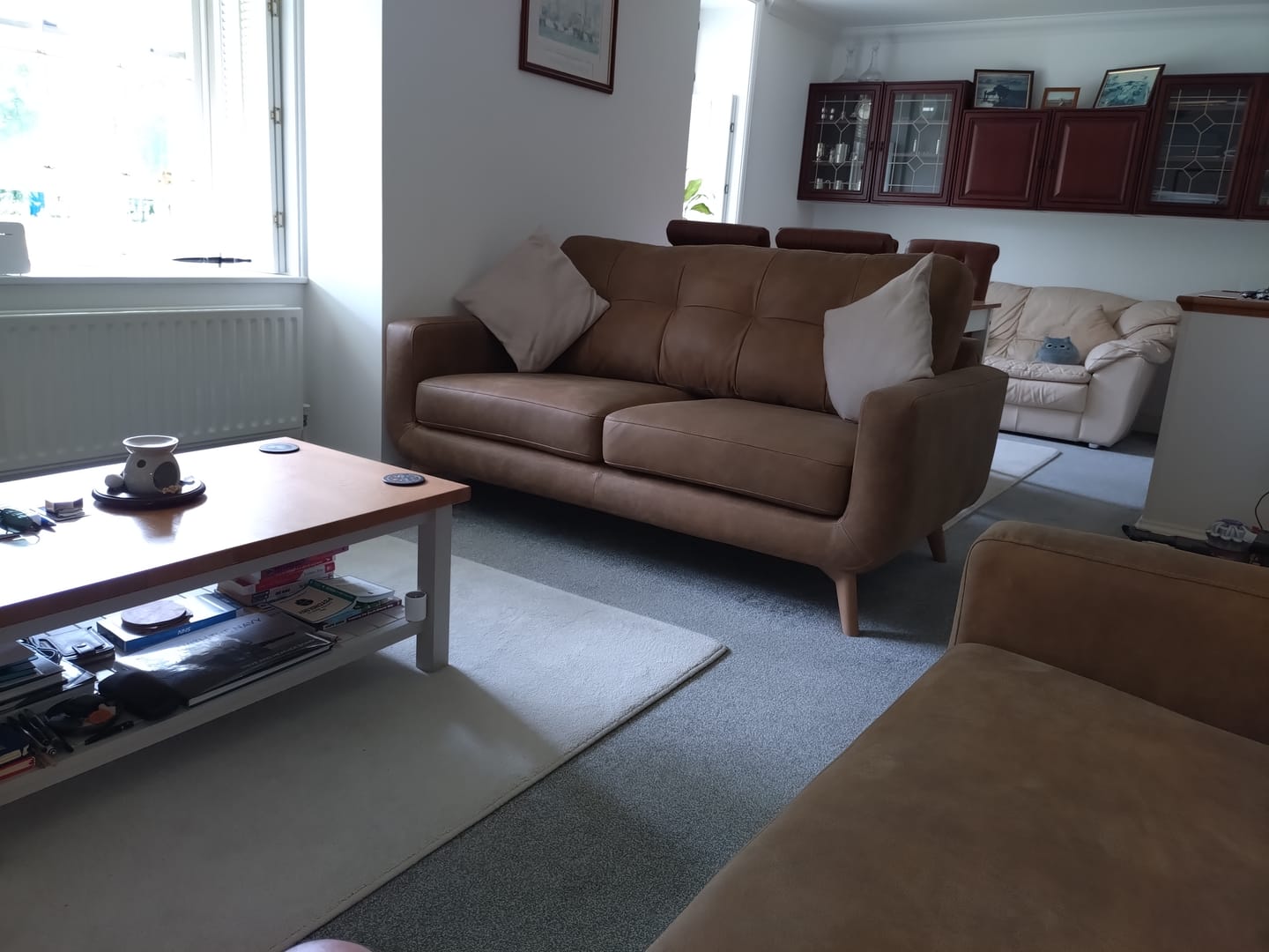 Customer photo review of Barbican Medium 2 Seater Leather Sofa, Demetra Light Tan