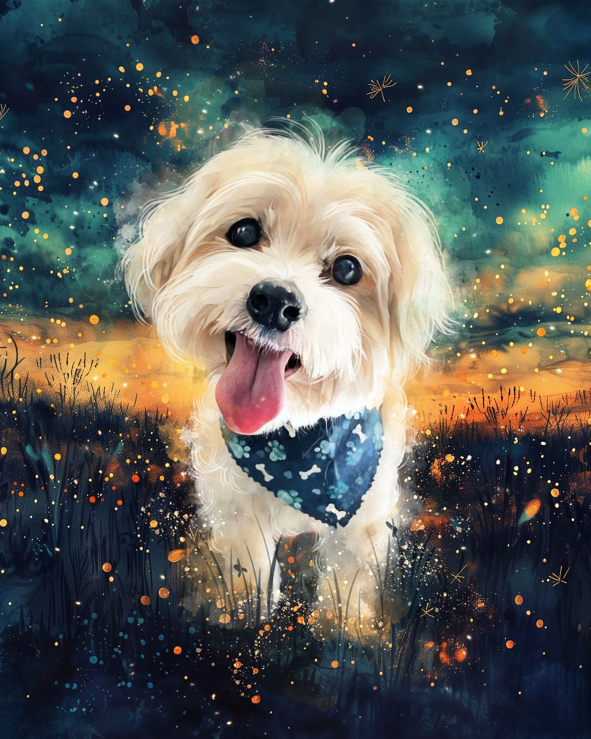 Customer photo review of Pet Portrait Wall Art - The Celestial