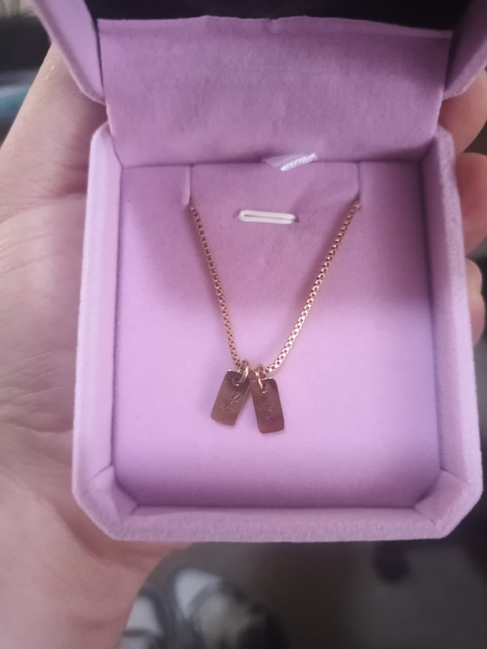 Customer photo review of Collar Plaquitas Mini Personalizado