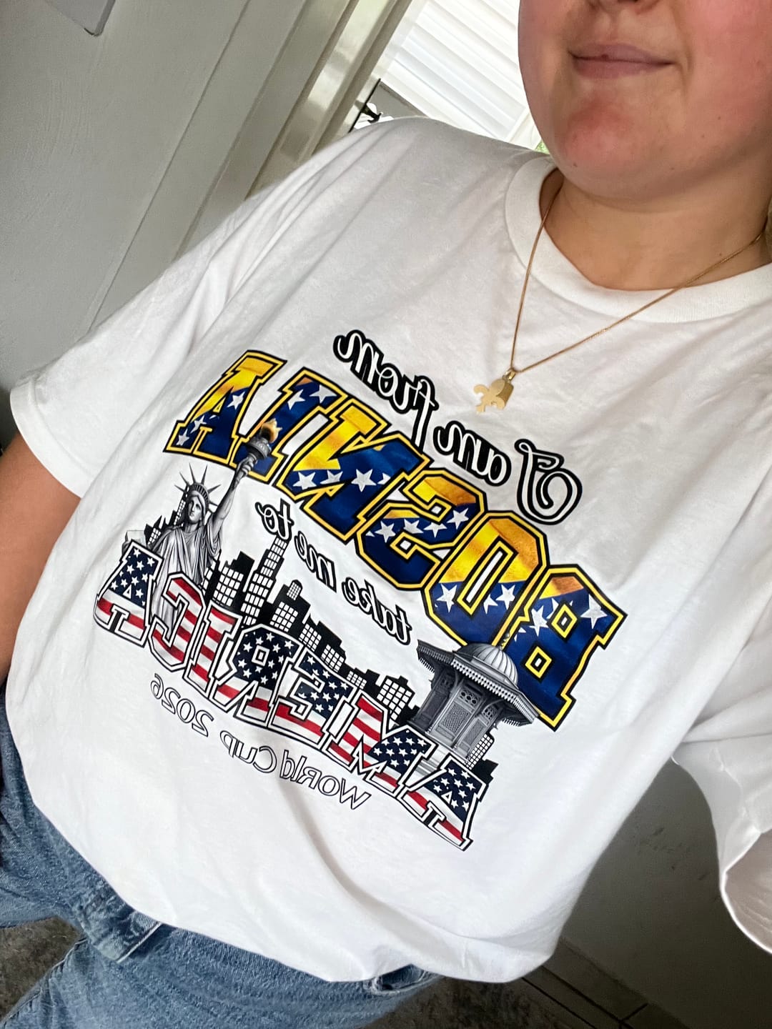 Customer photo review of Take me to America Premium T-Shirt