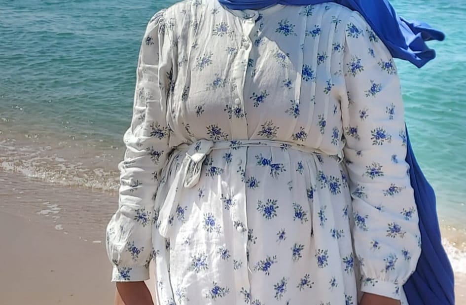 Customer photo review of Robe fleurie en lin imprimé