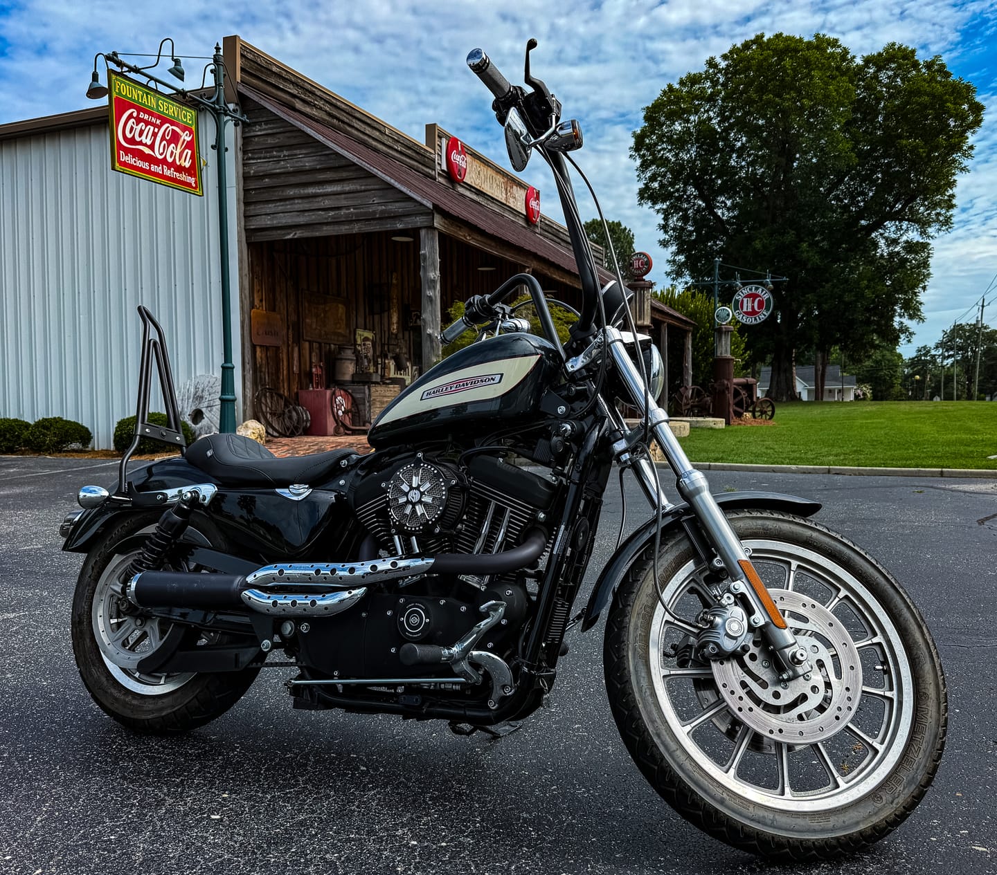 Customer photo review of Iron Born Blade 25" Sissy Bar with Foldable Luggage Rack for Harley Sportster 1200 Custom XL1200C Matte Black