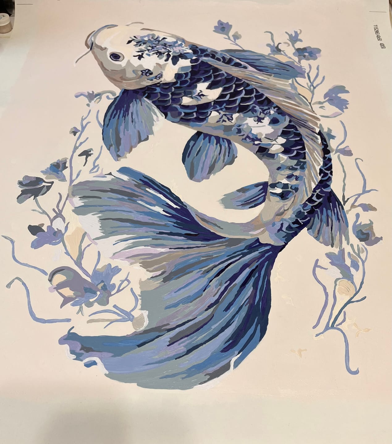 Customer photo review of Porcelain Koi | Paint by Number