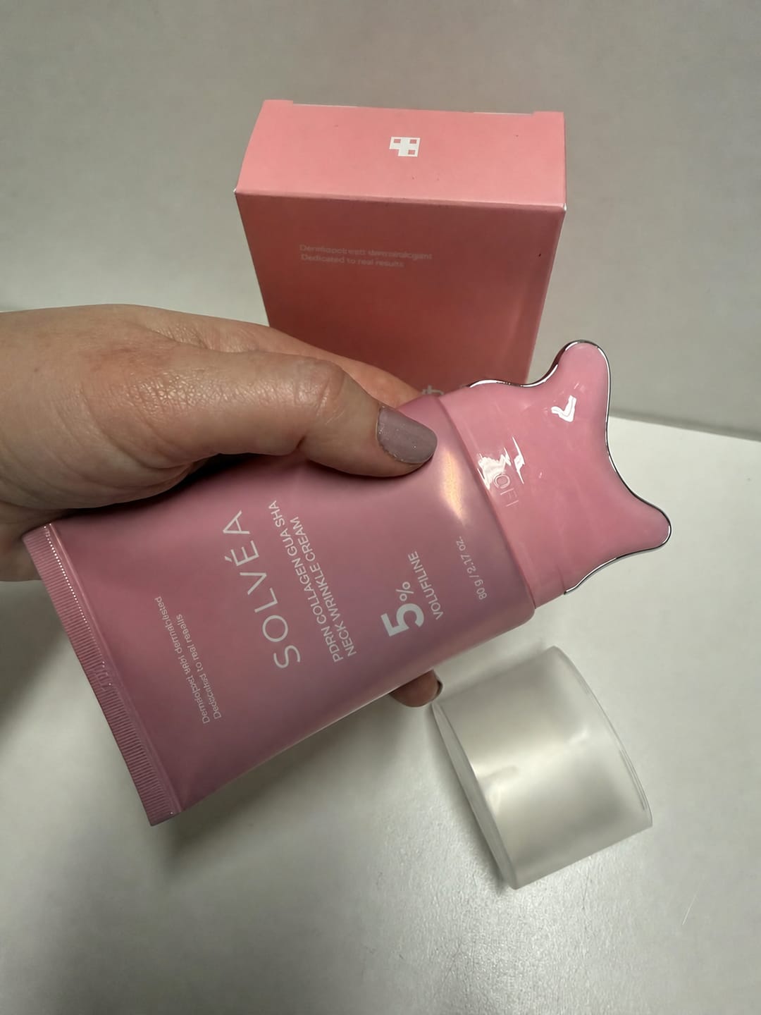 Customer photo review of PDRN Collagen Gua Sha Neck Wrinkle Cream