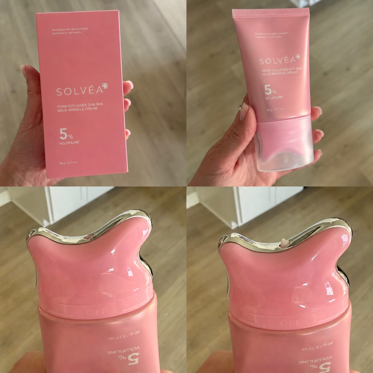 Customer photo review of PDRN Collagen Gua Sha Neck Wrinkle Cream