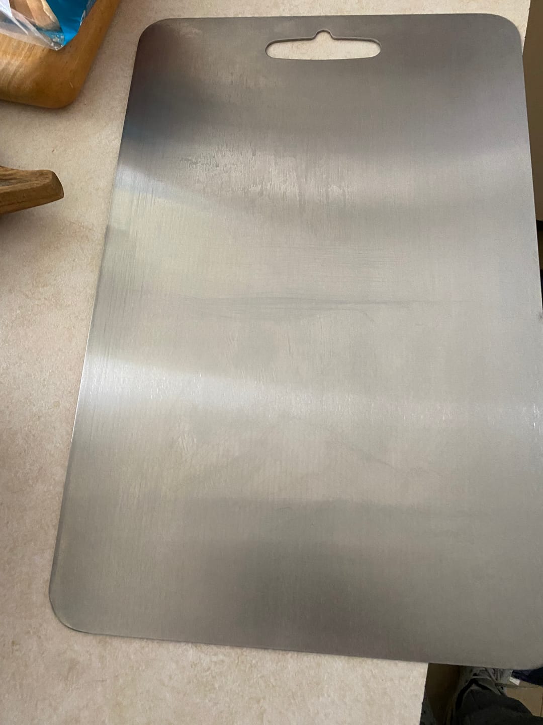 Customer photo review of Premium Stainless Steel Chopping Board
