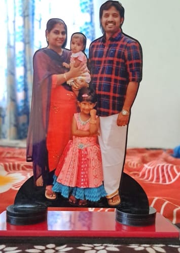 Customer photo review of Personalized Couple & Family Photo Caricature | Unique Gift for Anniversary, Birthday & Special Occasions