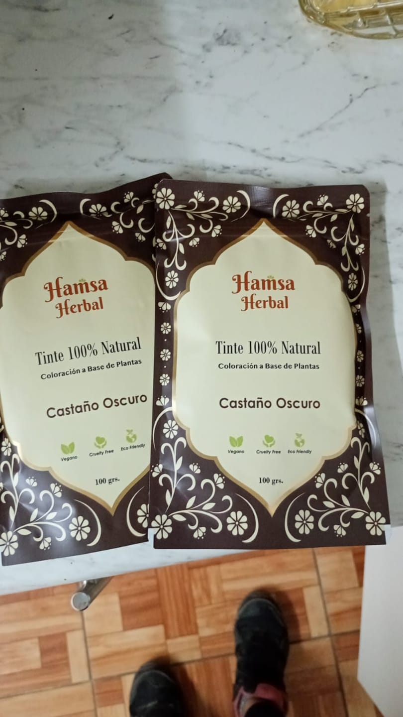 Customer photo review of Tinte 100% Natural - Castaño Oscuro