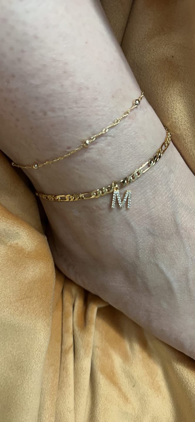 Customer photo review of Asteria™ Initial Ankle Chain