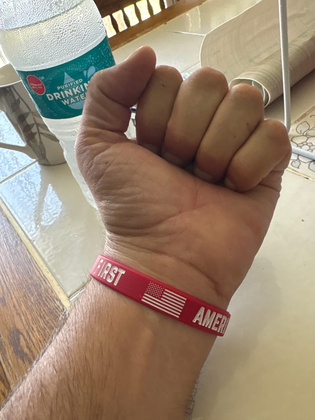 Customer photo review of America First and 2nd Amendment Wristband and Decal